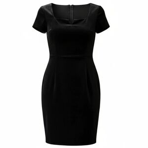 Vintage 1980s-1970s By Late Edition Union Made Black Velvet Mini Dress GUC USA